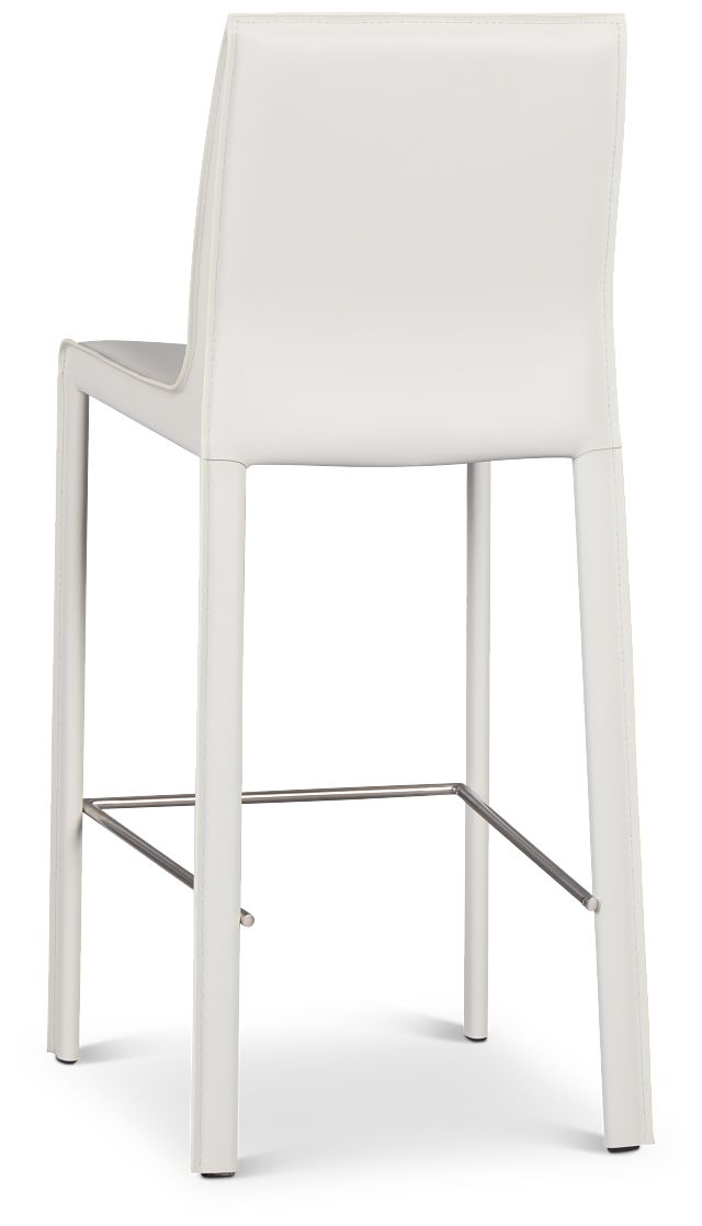 Lugo White 27" Upholstered Barstool