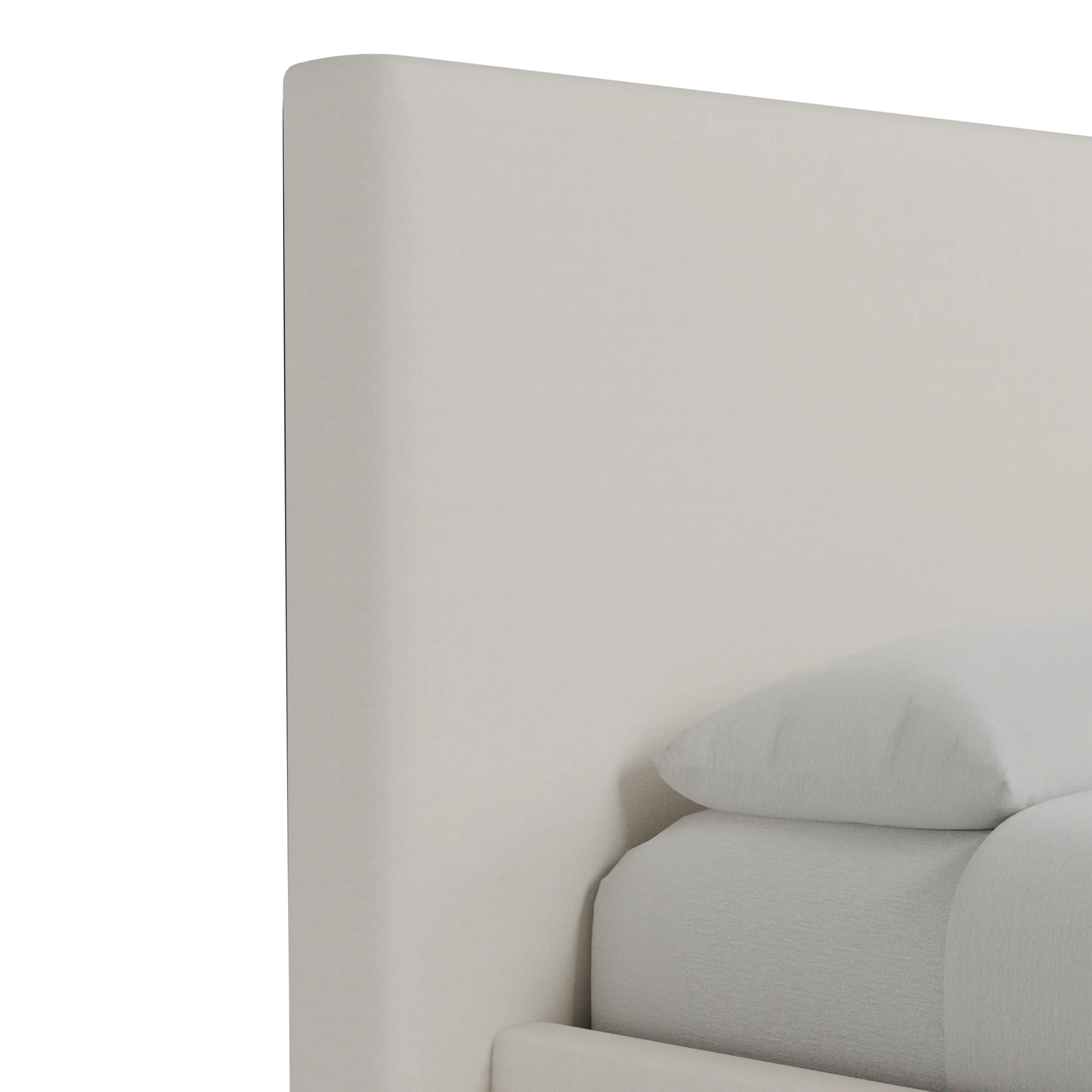 Grayton Merino Light Beige 54" Upholstered Platform Bed