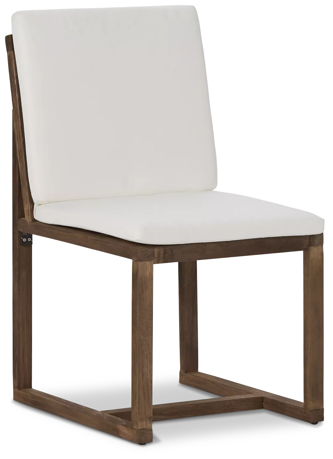Linear Teak White Side Chair