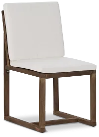Linear Teak White Side Chair