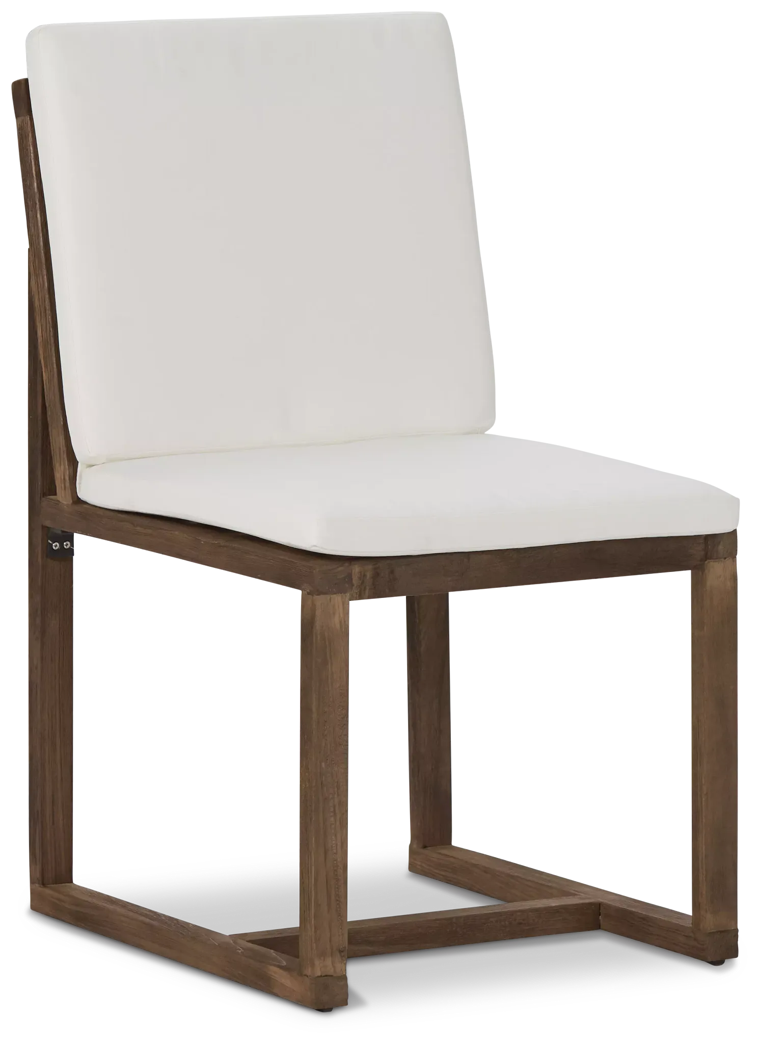 Linear Teak White Side Chair