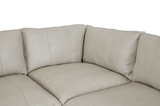Dawkins Taupe Leather Large Left Chaise Sectional