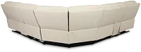 Walker Ivory Lthr/vinyl Large Triple Power Reclining Two-arm Sectional