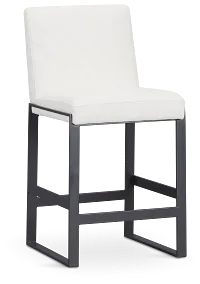 Harlem White 24" Upholstered Barstool