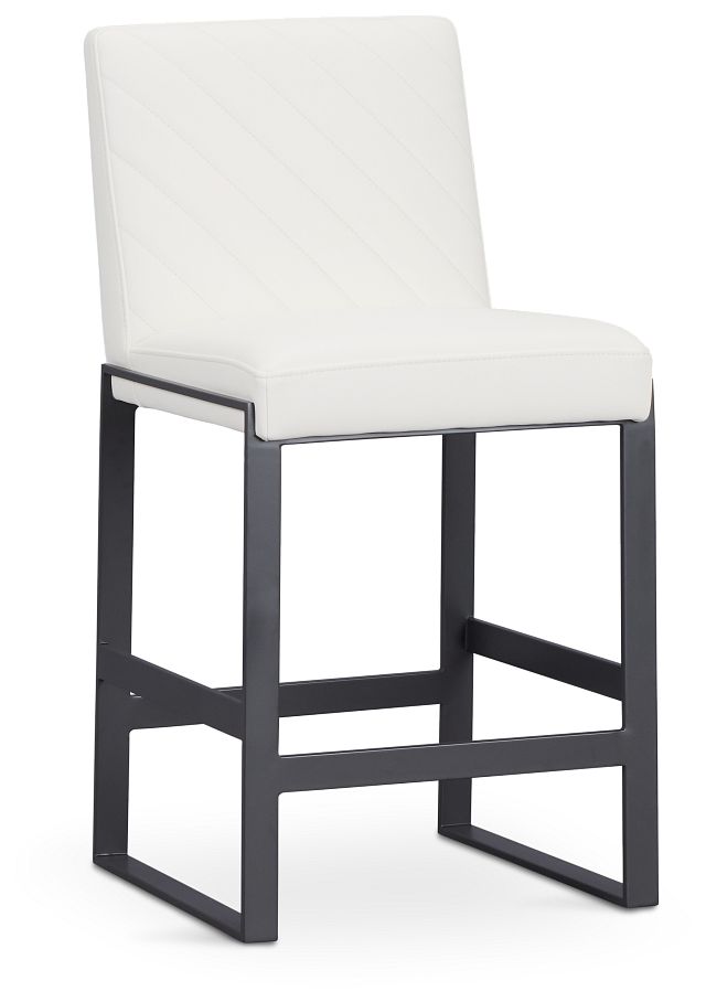 Harlem White 24" Upholstered Barstool