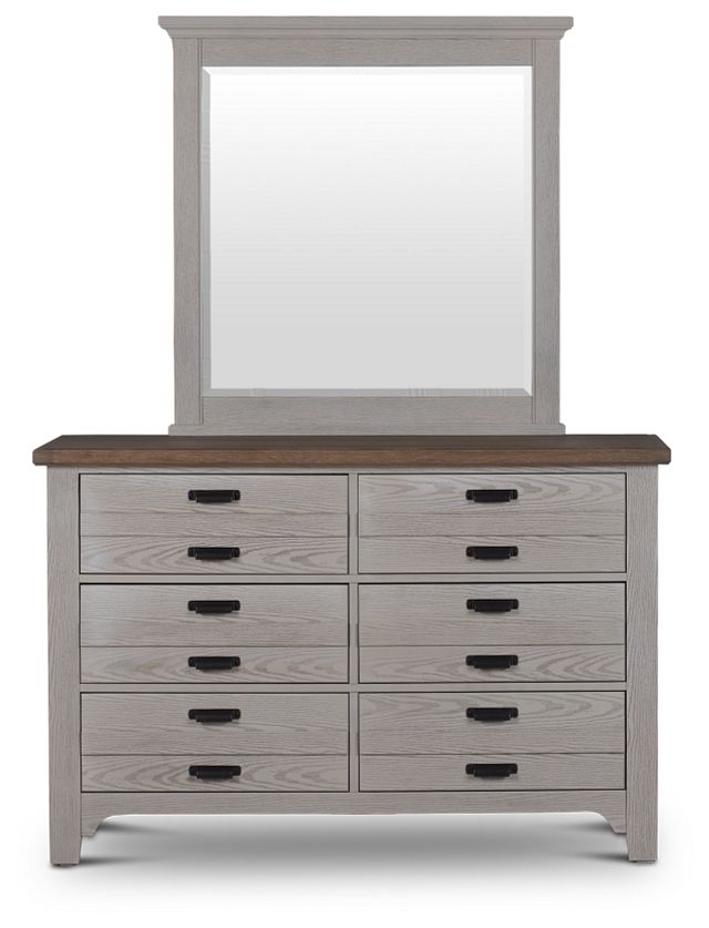 Bungalow Two Tone Dresser Mirror, White Two Color Dresser