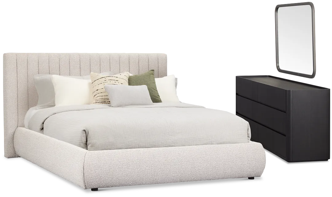 Nomad Gray Uph Platform Bedroom With Black Cases