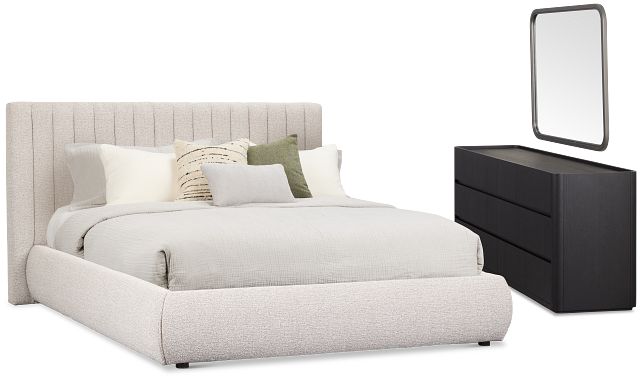 Nomad Gray Uph Platform Bedroom With Black Cases