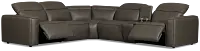Ryland Dark Gray Lthr/vinyl Medium Dual Power 2-arm Reclining Sectional