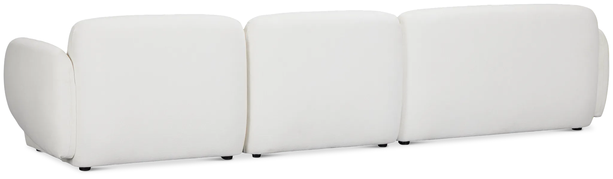 Halsey White Fabric Small Left Cuddler Sectional