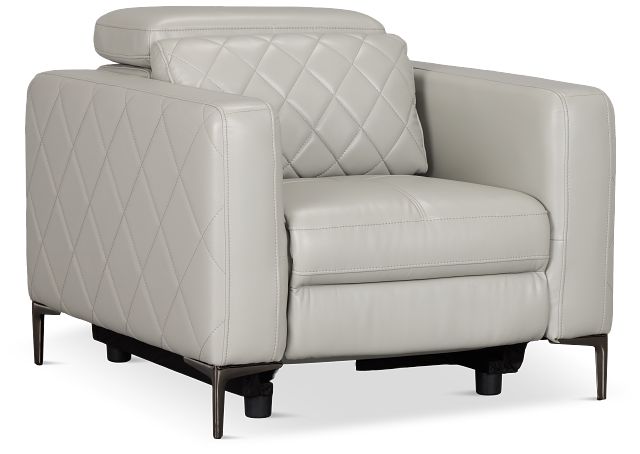 Ava Light Gray Micro Power Recliner
