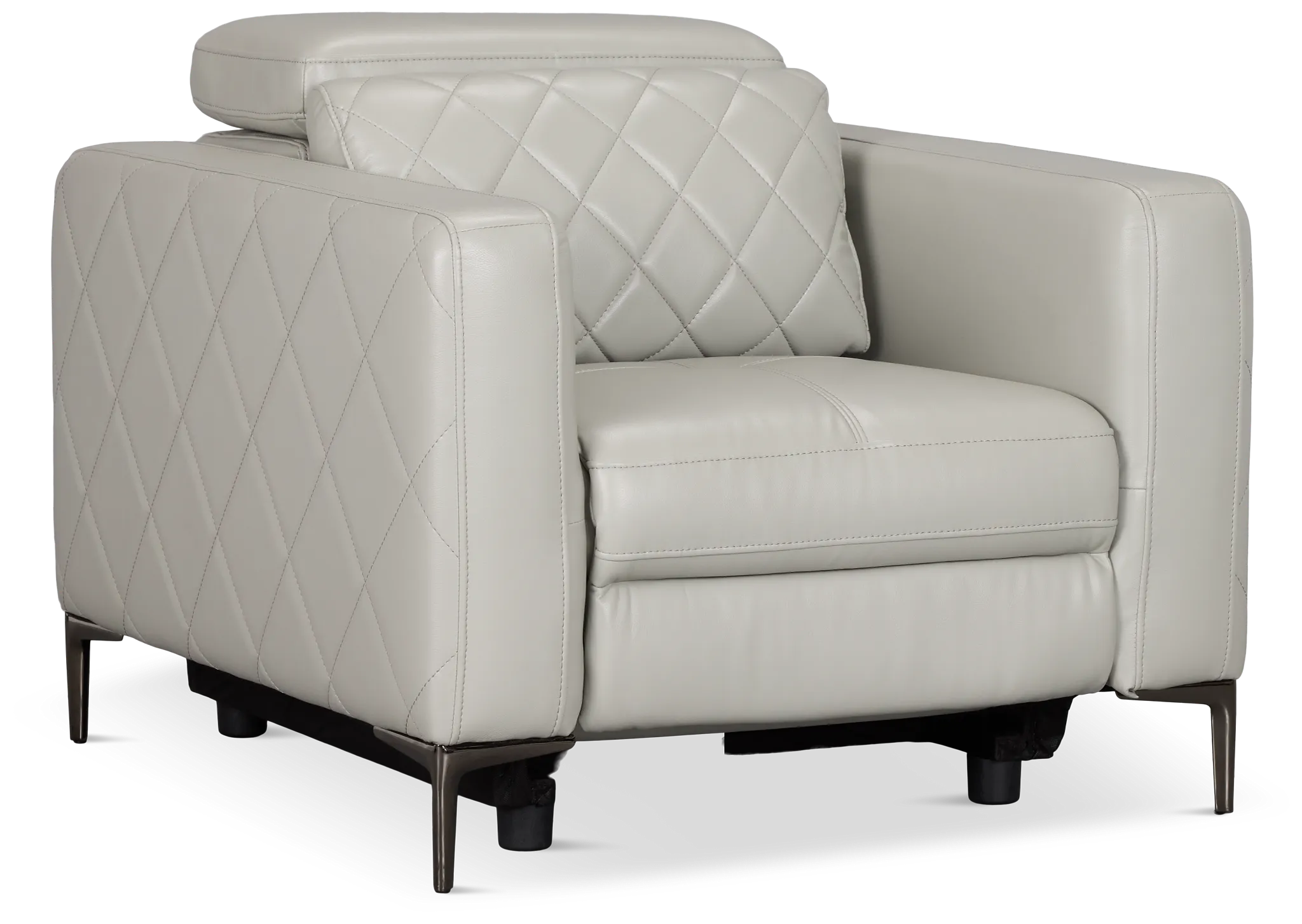 Ava Light Gray Micro Power Recliner