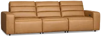 Sawyer Light Brown Micro 3-piece Modular Power Sofa