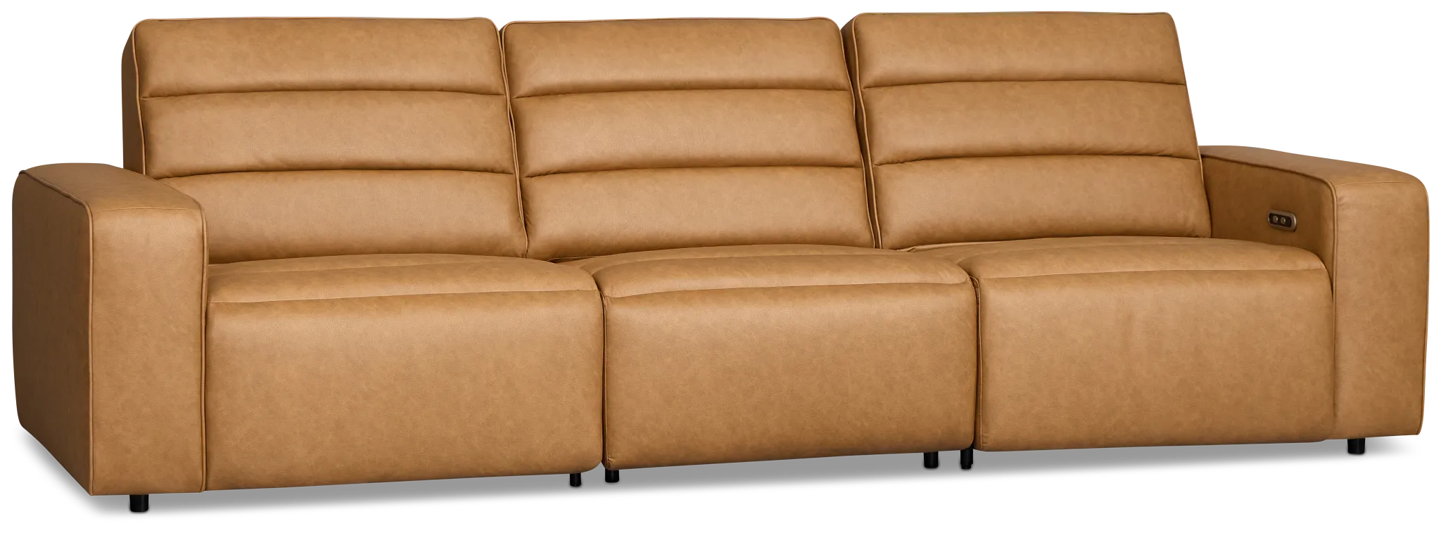 Sawyer Light Brown Micro 3-piece Modular Power Sofa