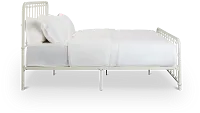 Rory White Metal Panel Bed
