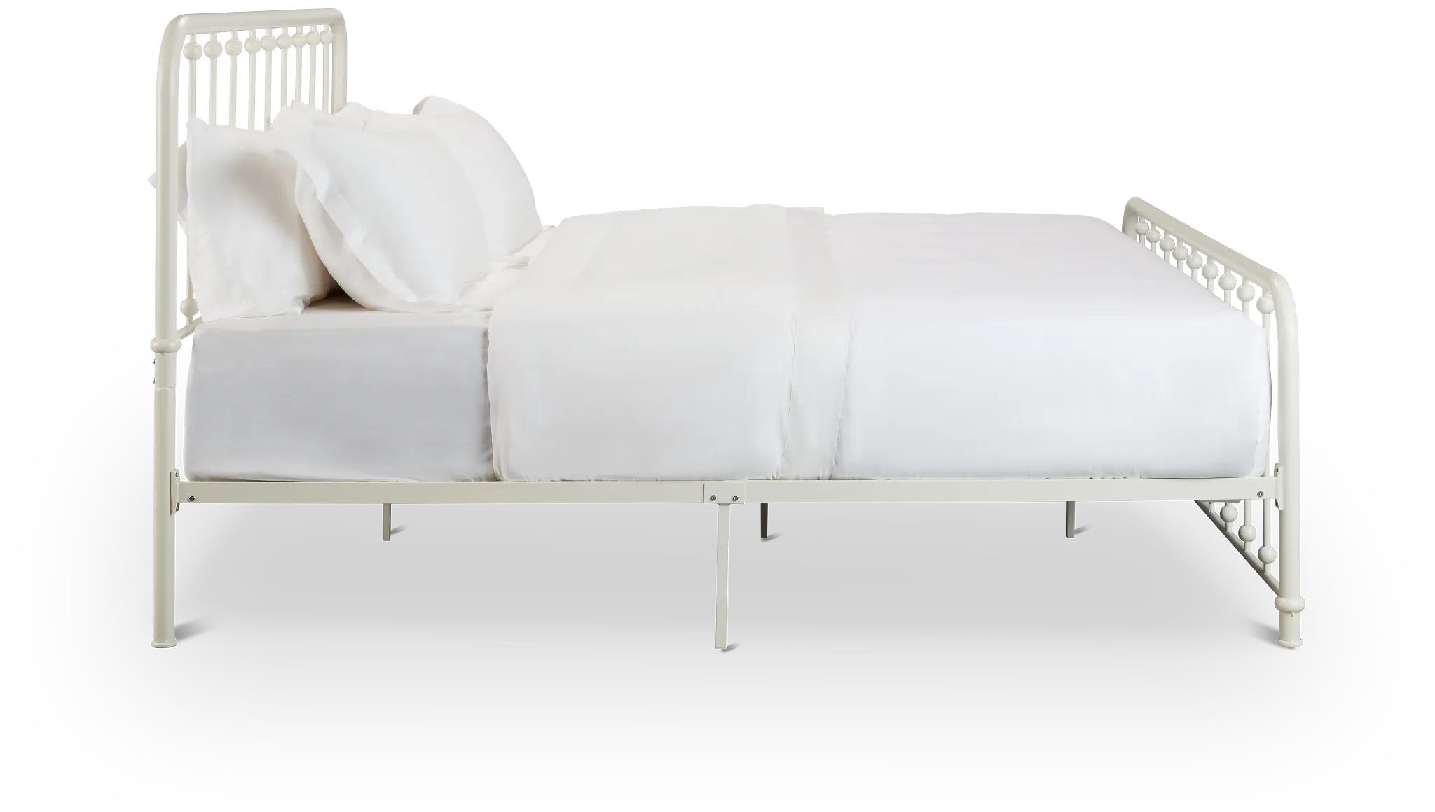 Rory White Metal Panel Bed