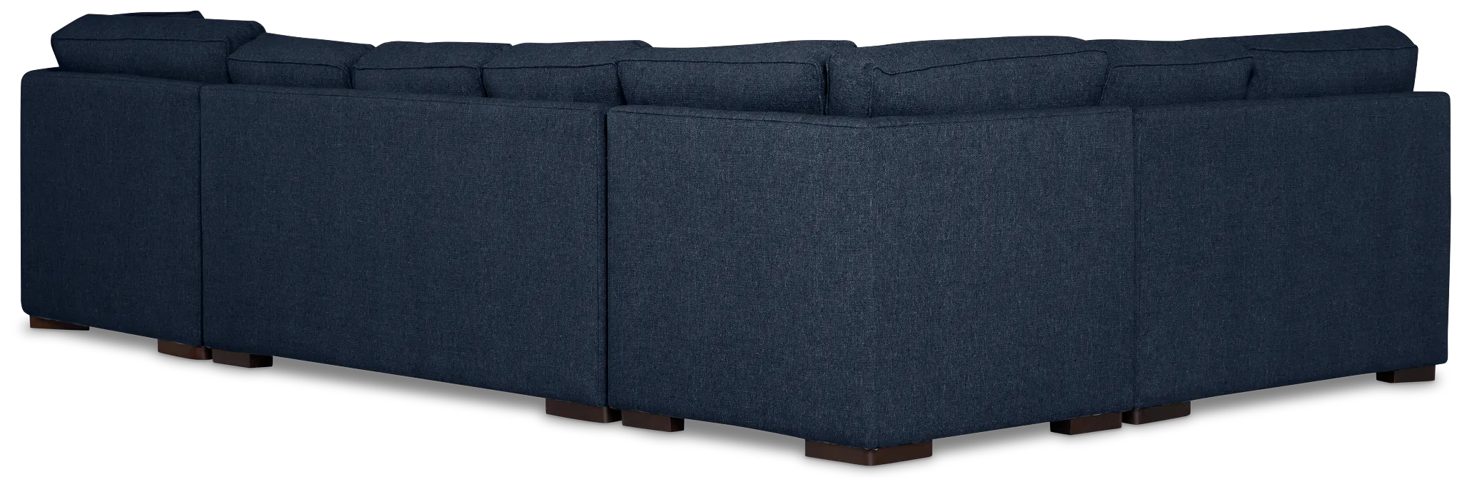 Sinclair Dark Blue Fabric Right Cuddler Memory Foam Sleeper Sectional