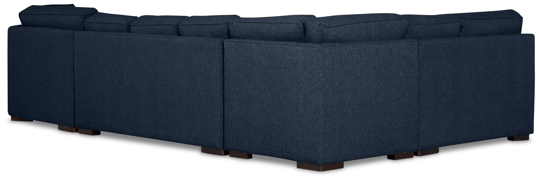 Sinclair Dark Blue Fabric Right Cuddler Memory Foam Sleeper Sectional Sinclair Dark Blue Fabric Right Cuddler Memory Foam Sleeper Sectional