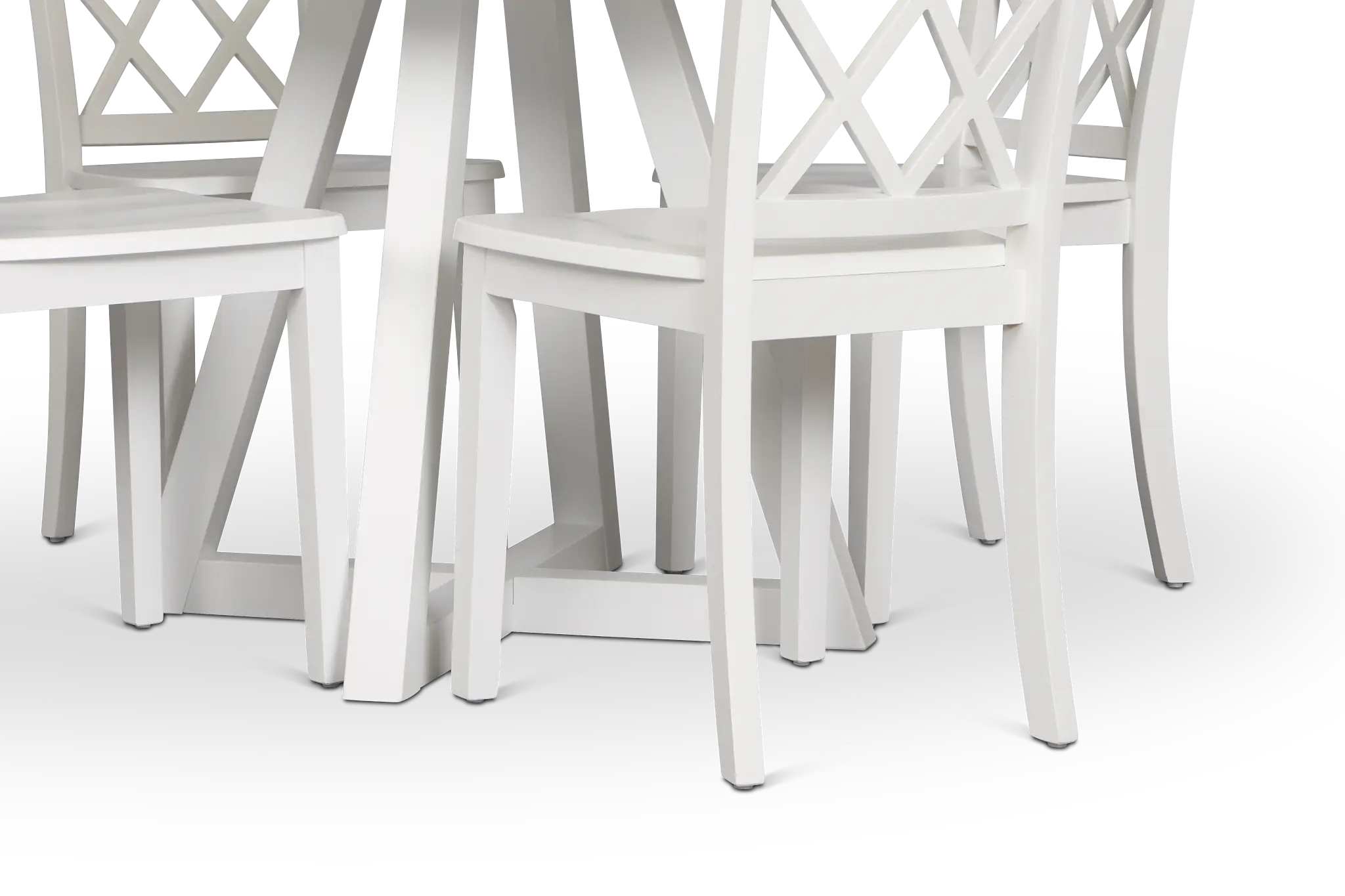 Edgartown Two-tone Round Table & 4 White Wood Chairs Edgartown Two-tone Round Table & 4 White Wood Chairs
