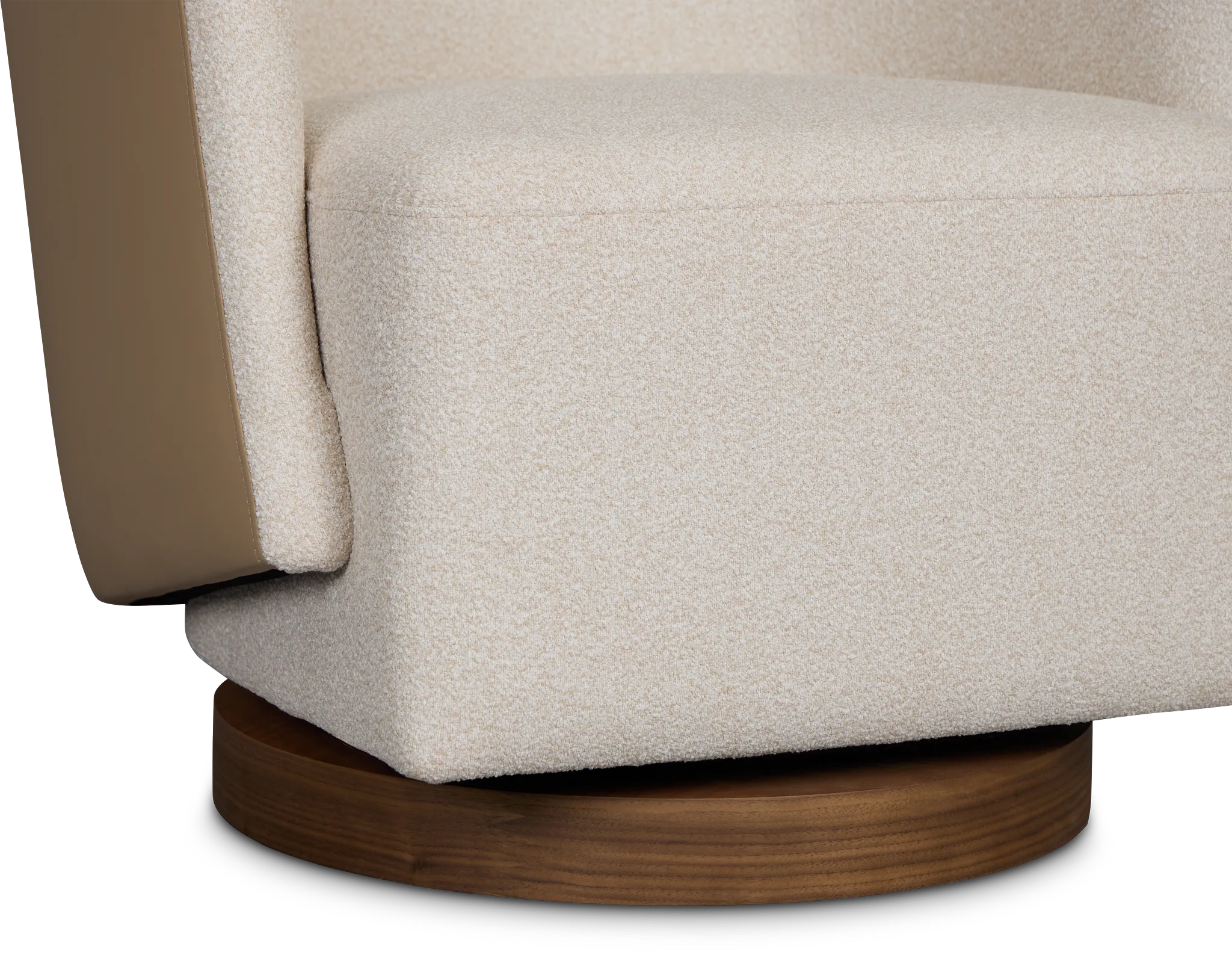 Luna Beige Fabric Swivel Chair