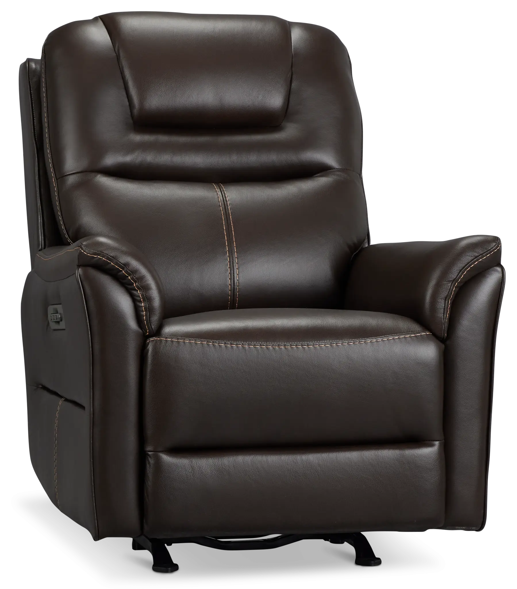 Archie Dark Brown Lthr/vinyl Power Recliner With Heat And Massage Archie Dark Brown Lthr/vinyl Power Recliner With Heat And Massage