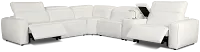 Tidal White Lthr/vinyl Medium Dual Power 2-arm Reclining Sectional
