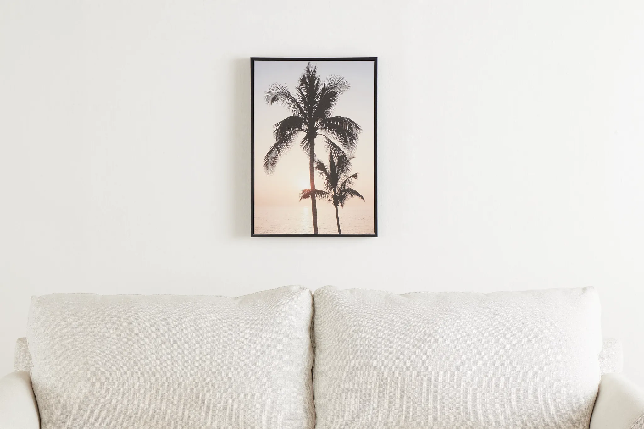 Palm Trees Orange Canvas Wall Art