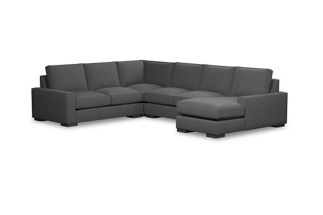 Edgewater Delray Dark Gray Medium Right Chaise Sectional