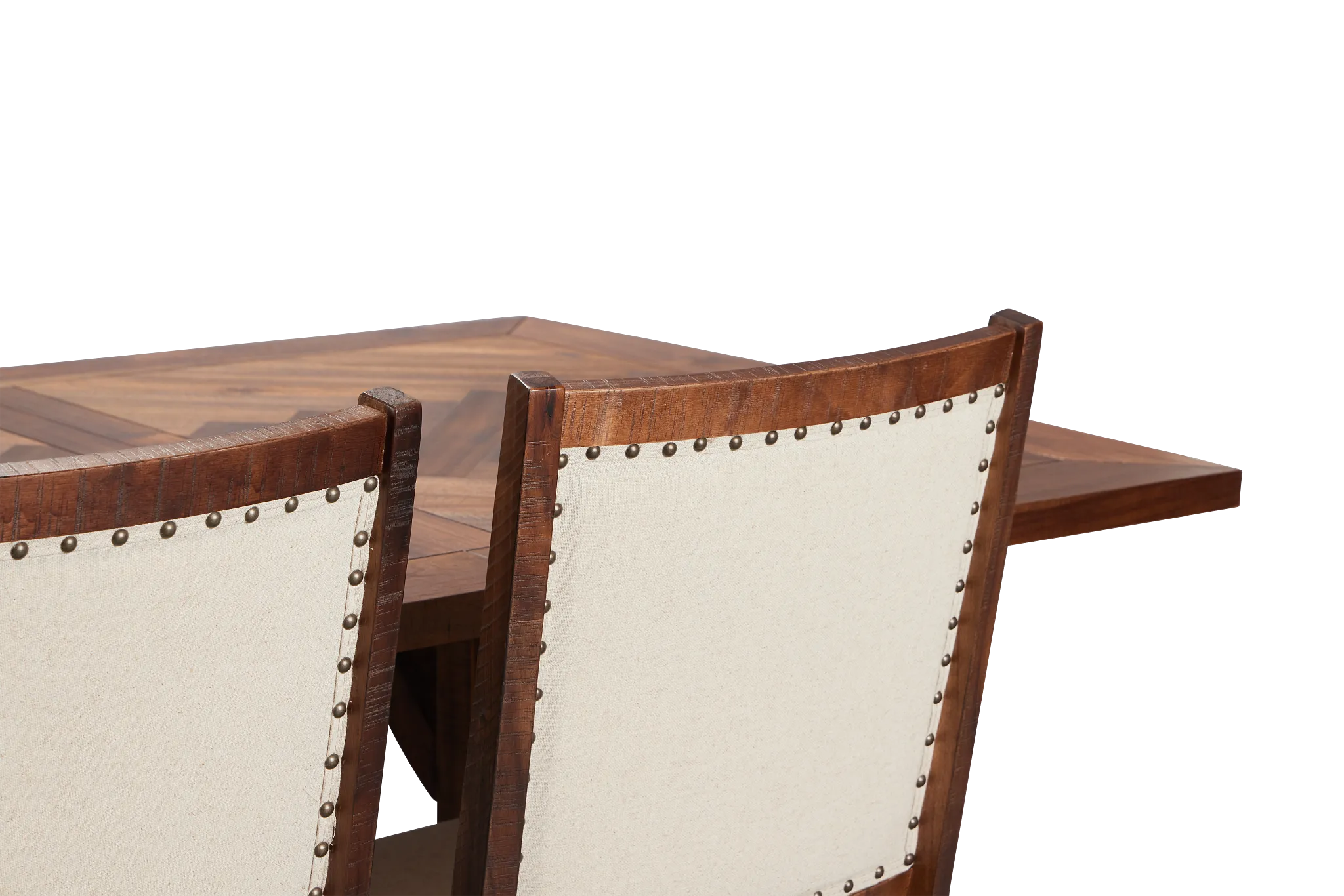 Joplin Dark Tone Extension Rectangular Table & 4 Upholstered Chairs