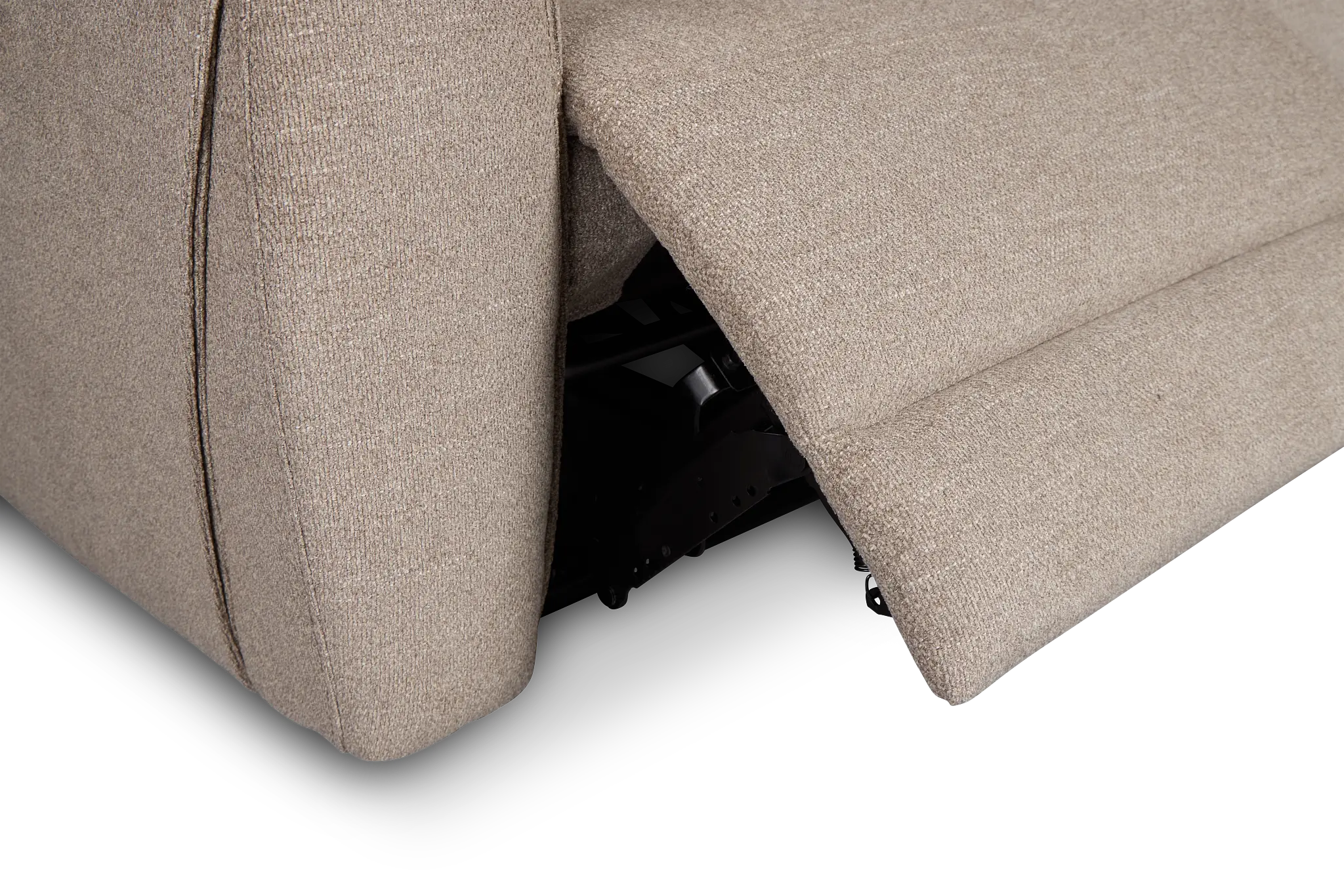 Walker Beige Fabric Medium Dual Power 2-arm Reclining Sectional Walker Beige Fabric Medium Dual Power 2-arm Reclining Sectional