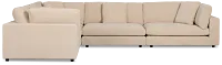 Lounge Light Beige Fabric 2-arm Right Facing Sectional