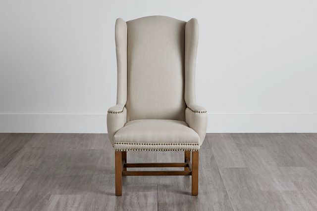 Haddie Beige Upholstered Arm Chair