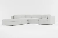 Destin Delray Pewter Fabric 5pc Bumper Sectional