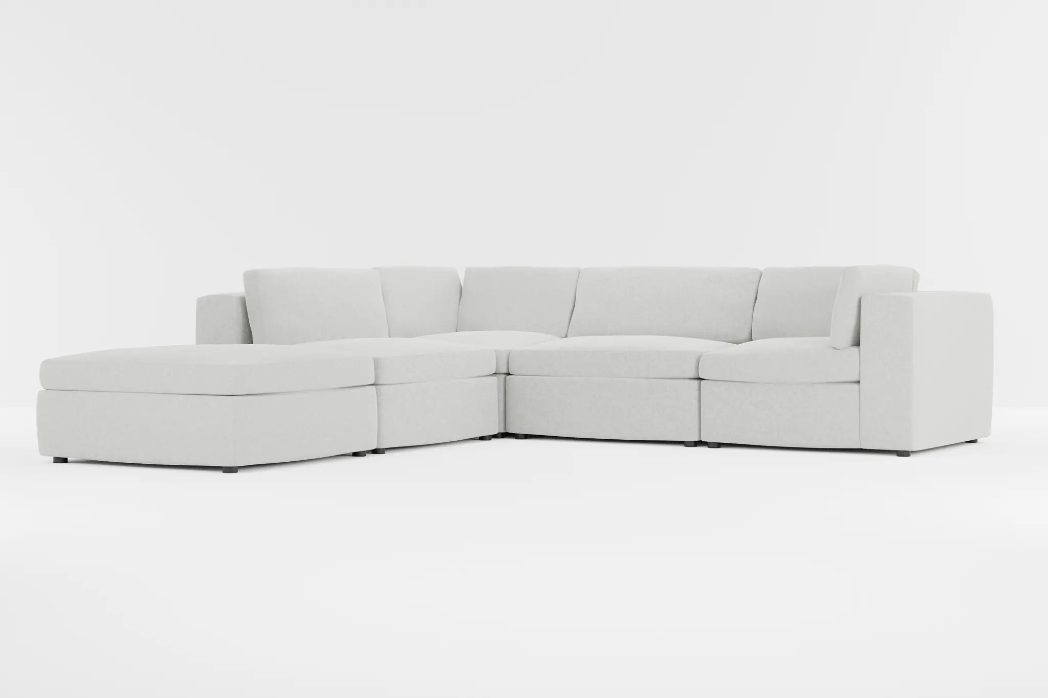 Destin Delray Pewter Fabric 5pc Bumper Sectional Destin Delray Pewter Fabric 5pc Bumper Sectional