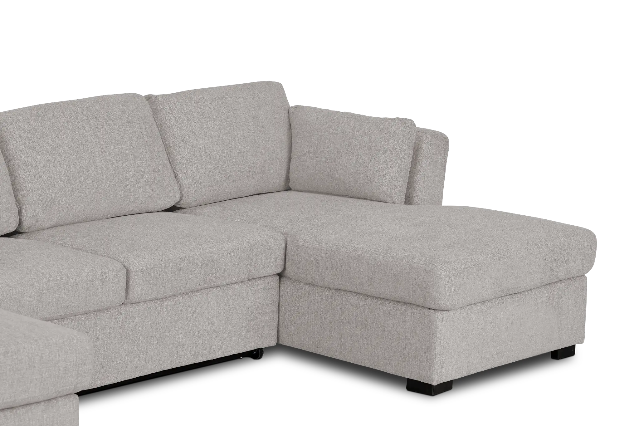 Amber Light Gray Fabric Double Chaise Sleeper Storage Sectional Amber Light Gray Fabric Double Chaise Sleeper Storage Sectional