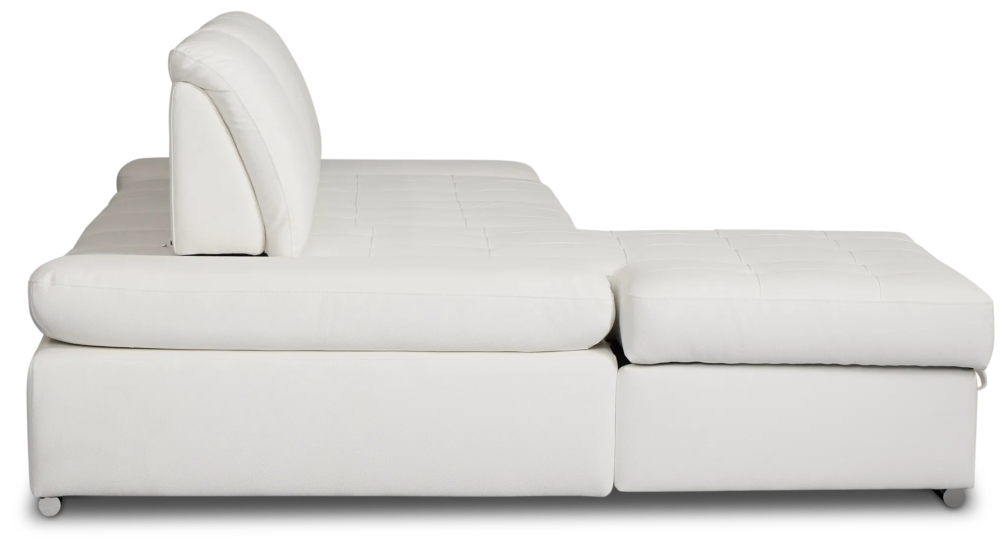 Eden White Micro Left Chaise Sleeper Sectional