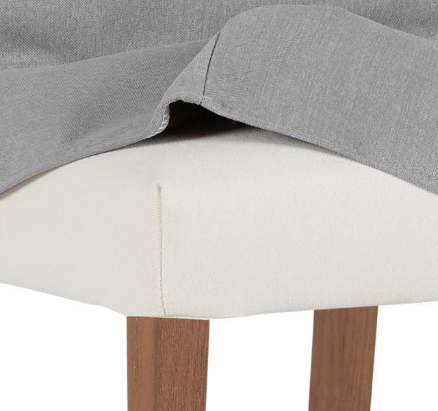 Destination Light Gray Short Slipcover Chair With Light Tone Leg