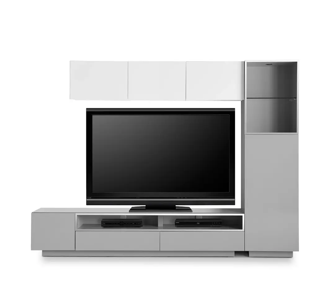 Vancouver 108" Gray White 5-piece Right Modular Wall Vancouver 108" Gray White 5-piece Right Modular Wall