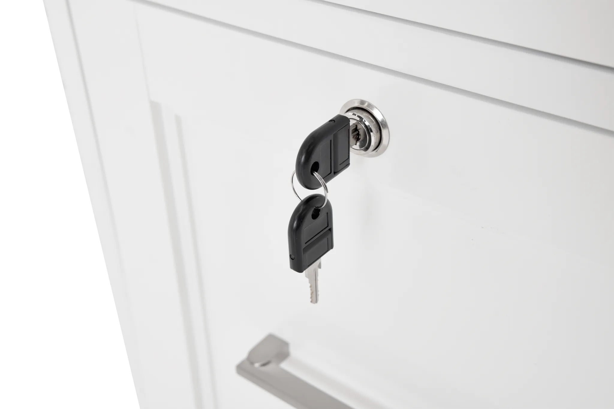 Newport White Large Peninsula Drawer Wall Desk