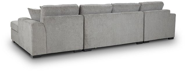 Blakely Gray Fabric Double Chaise Sleeper Storage Sectional