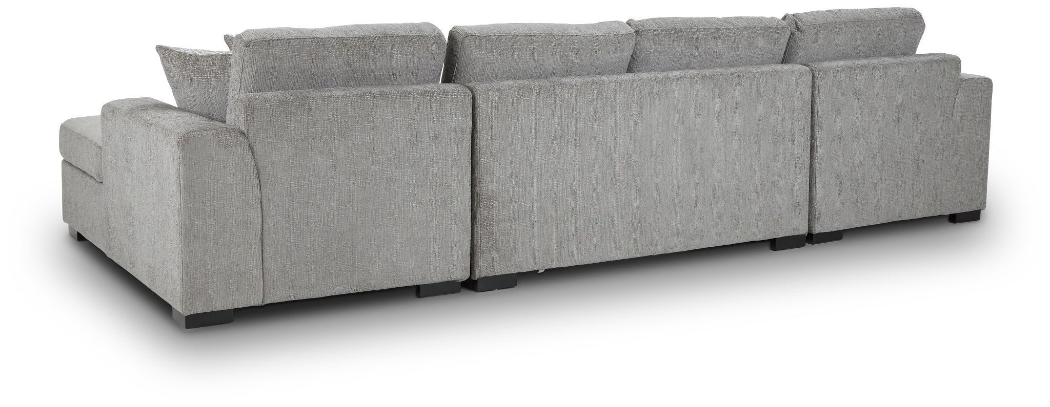 Blakely Gray Fabric Double Chaise Sleeper Storage Sectional
