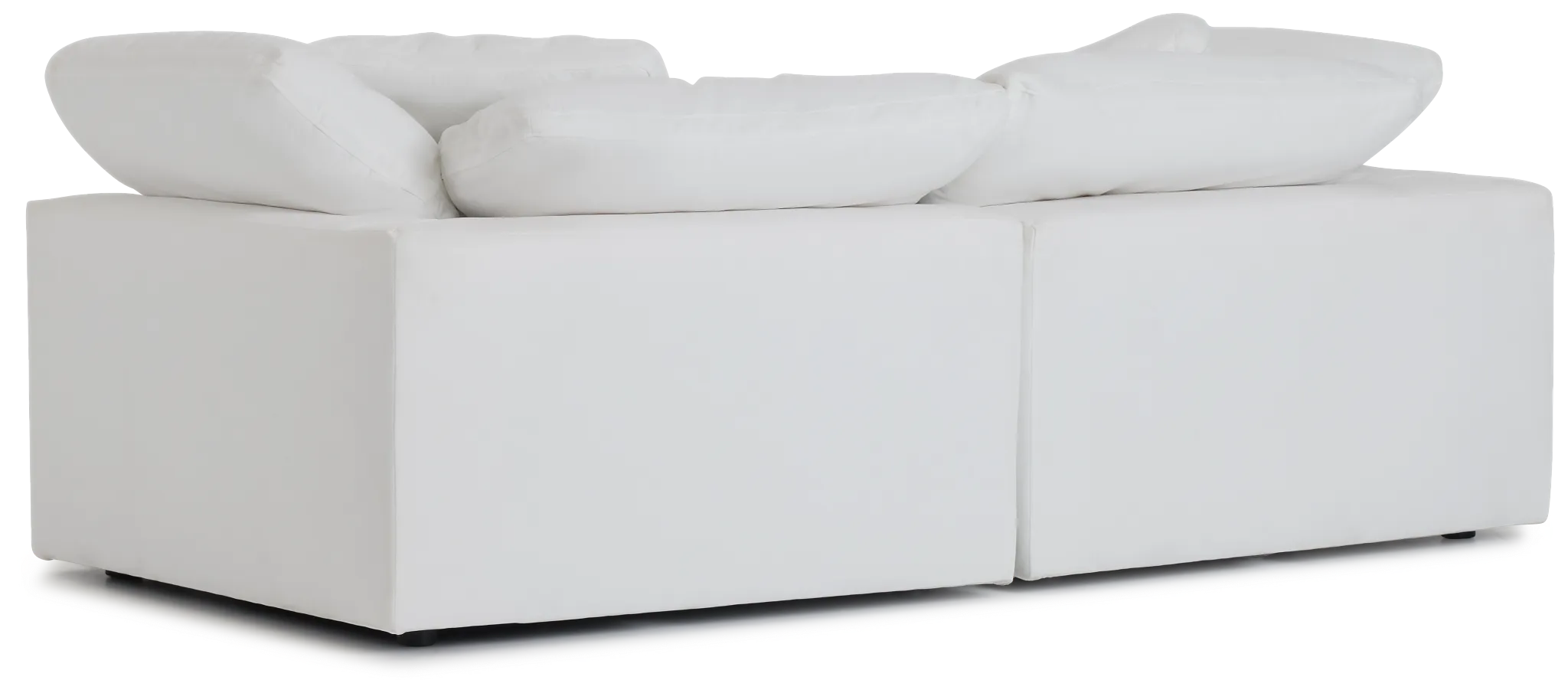 Nixon White Fabric 2-piece Modular Sofa