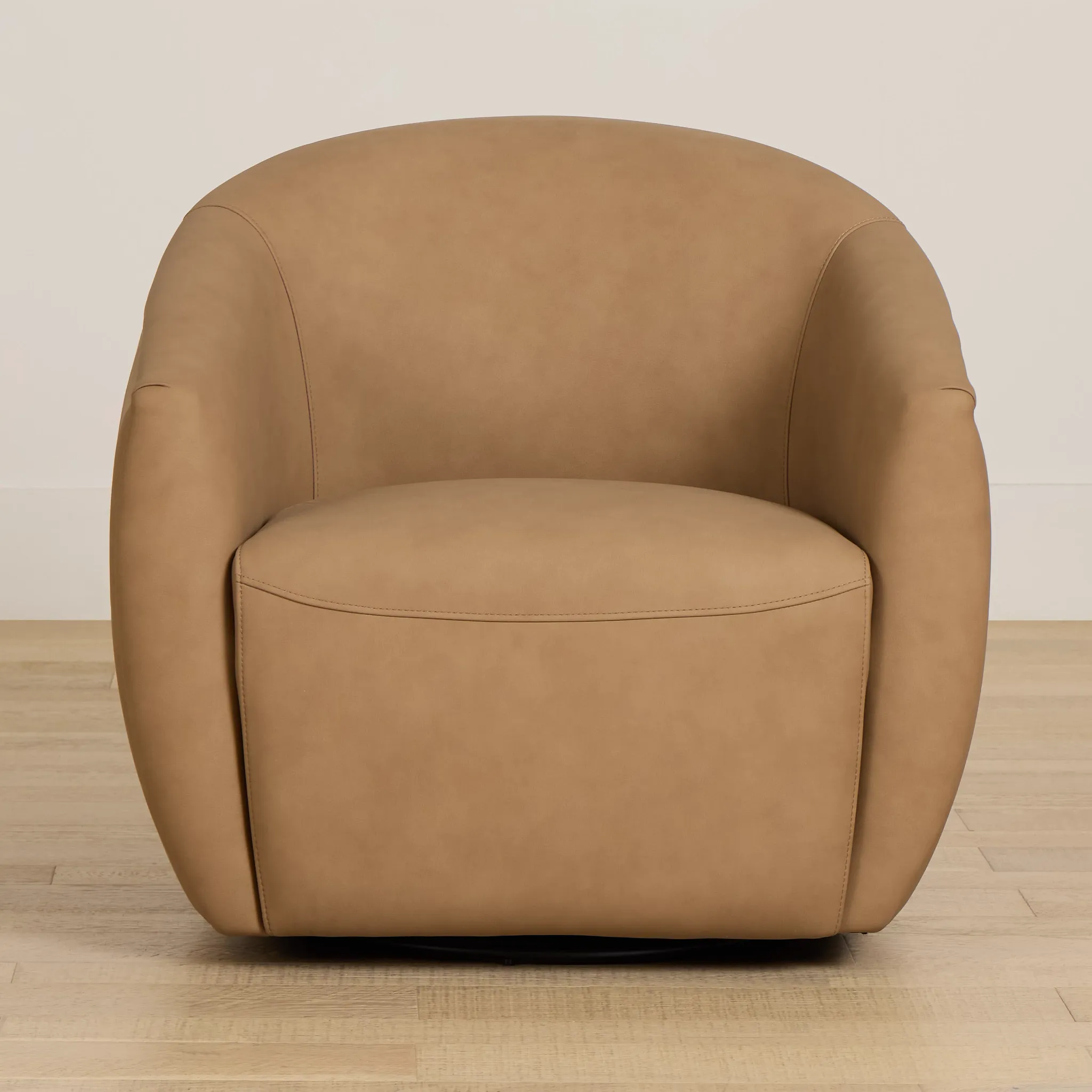Kellan Light Brown Leather Swivel Chair