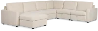 Addie Beige Fabric Medium Left Chaise Storage Sleeper Sectional