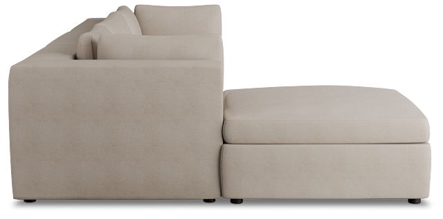 Destin Sutton Beige Fabric 4-piece Bumper Sectional