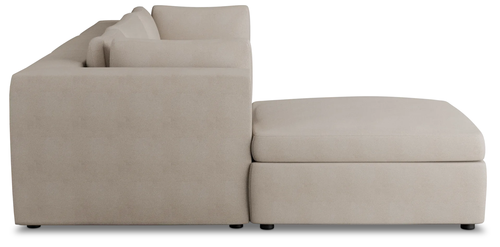 Destin Sutton Beige Fabric 4-piece Bumper Sectional