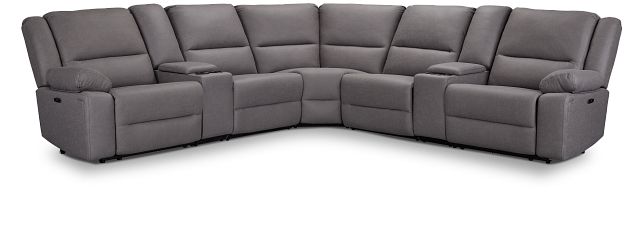Peyton Gray Micro Large Dual Power Reclining Two-arm Sectional