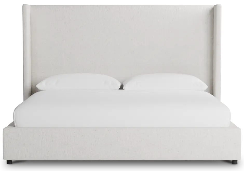 Captiva Linen Light Beige 60" Upholstered Shelter Bed Captiva Linen Light Beige 60" Upholstered Shelter Bed