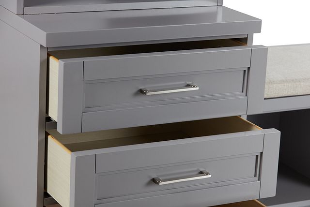 Newport Gray 164" Drawer Entryway