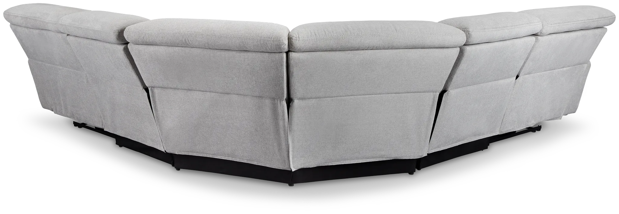 Callum Light Gray Fabric Small Dual Power Reclining Two-arm Sectional